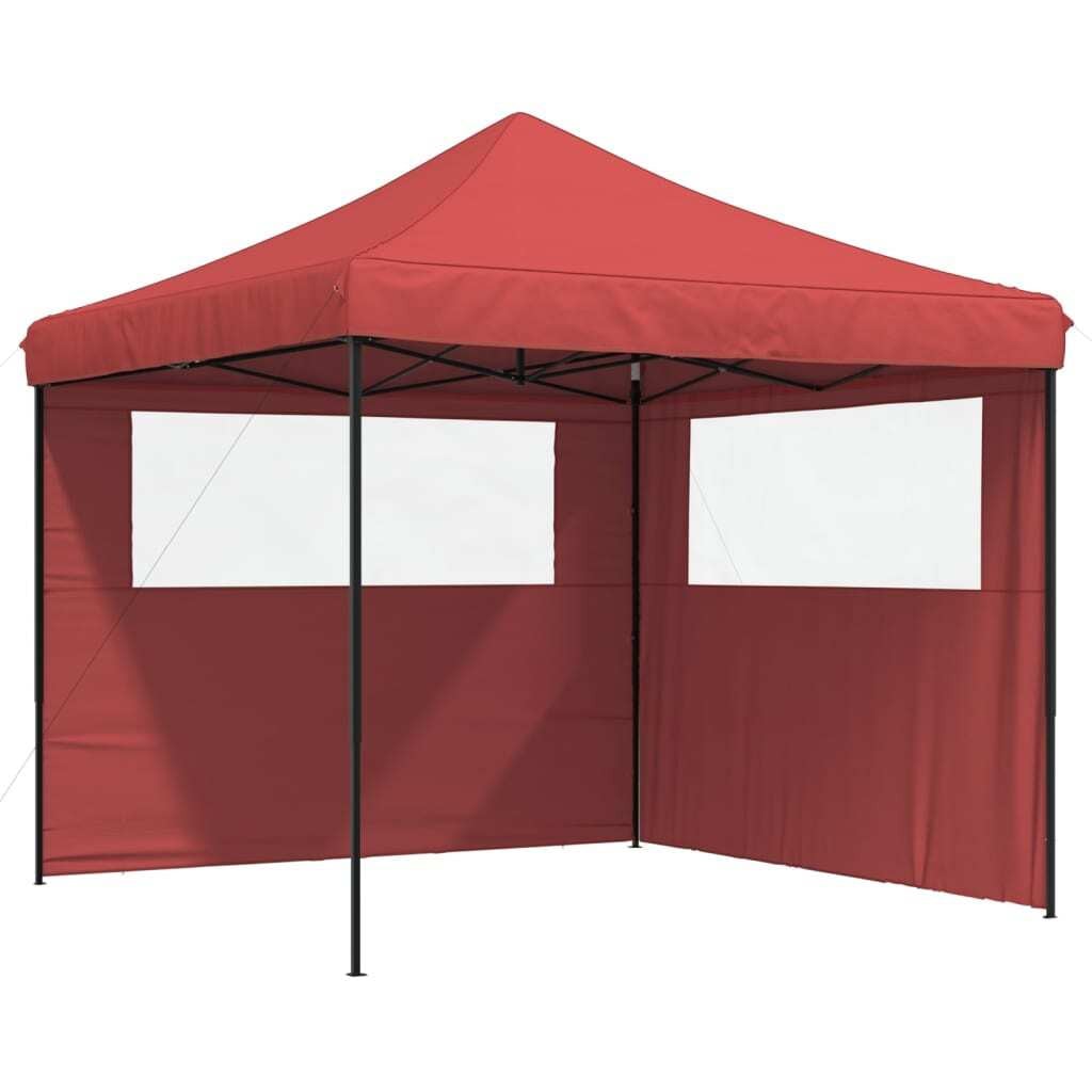 vidaXL Partytent, inklapbaar pop-up model met 2 zijpanelen, bordeauxrood