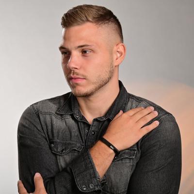 Armband ADELIA´S "Armband – Lederarmband aus Leder 21 cm", schwarz, Armbänder, Herren, 21cm, Leder, Armband, Ideal als Geschenk zum Jubiläum