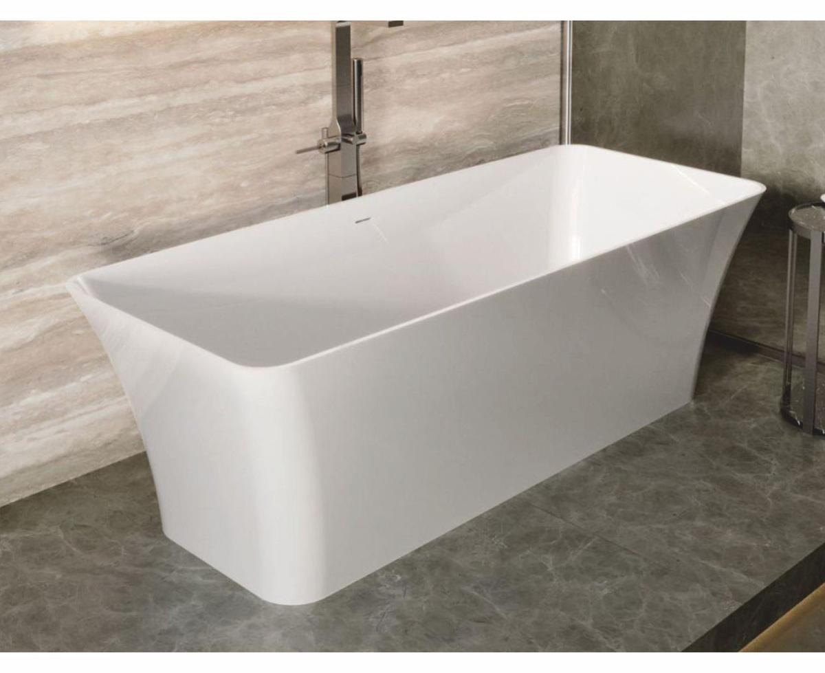 Casa Padrino Freistehende Luxus Badewanne Hochglanz Weiß 180 cm - Badezimmer Möbel