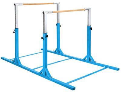 Costway Kids Double Horizontal Bars Gymnastic Training Parallel Bars Adjustable-Blue