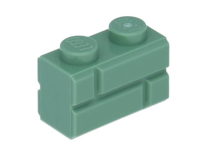 LEGO® 500 Stück Profil-Mauersteine 1x2 in Sandgrün Spielbausteine