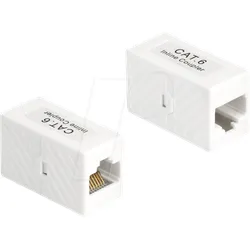 DELOCK 88133 - RJ45 Kupplung, Cat.6, UTP, weiß