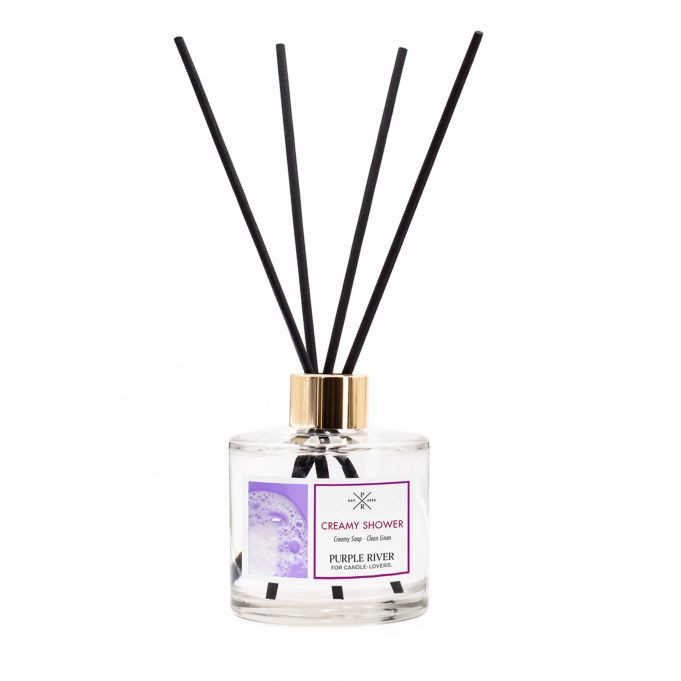 Purple River Rietdiffuser glas 100 ml - Wit/Paars