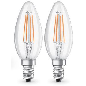 OSRAM LED-Lampe Base Classic B40 Filament, E14, 4W ersetzt 40W, warmweiß, 2 Stück