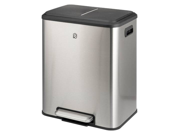 eluno Abfalleimer je 15 Liter, silber, Edelstahlfarben, Metall, 42.5x50x33.5 cm, Haushalt & Reinigung, Reinigung, Mülleimer & Abfallsammler