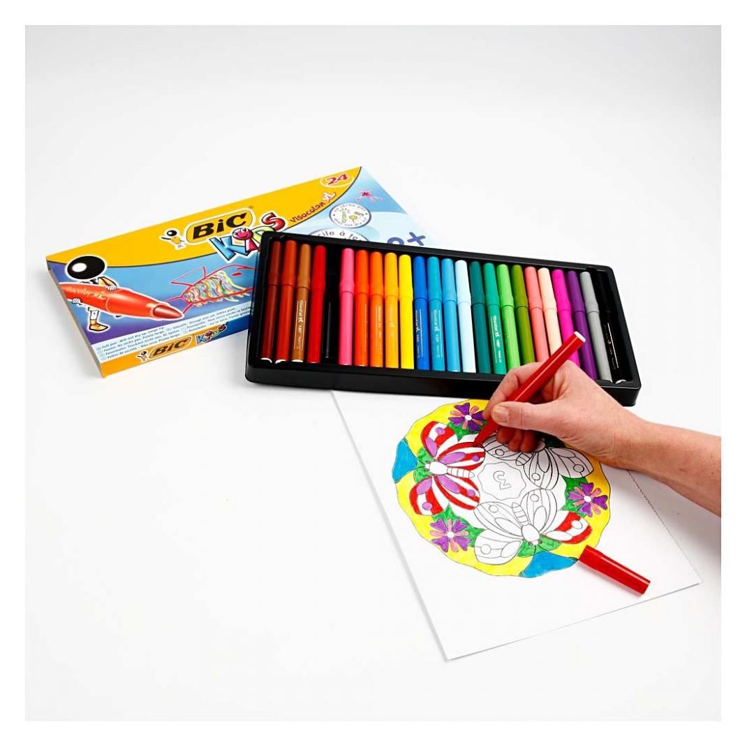 Bic KIDS Fasermaler Visacolor XL, 24er Kartonetui (24x) (8290052)