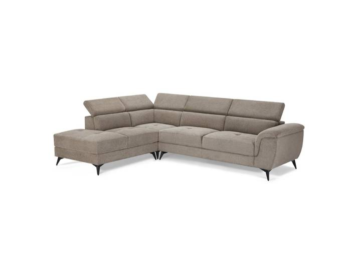 L-Form Ecksofa Links Betis - Stoff Beige, 290 cm