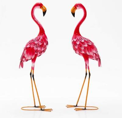 Costway 2-Piece Flamingo Garden Statue Set