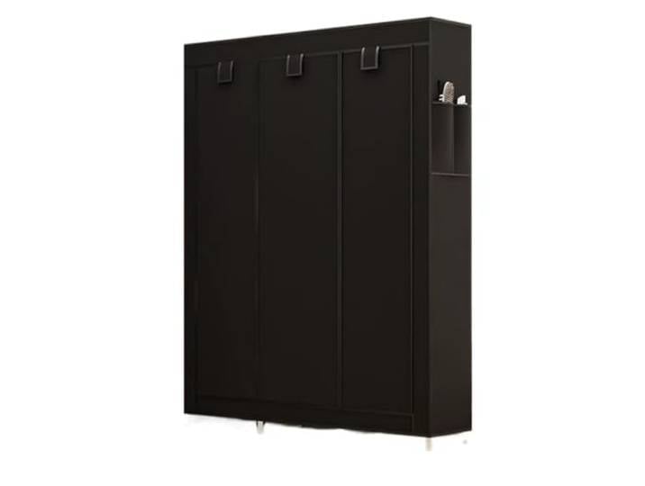 MEYTXOA Großer Kleiderschrank, bodenstehender Stoff-Kleiderschrank Mehrschichtiger Organizer for Kleiderschrank, großes Fassungsvermögen, Schlafzimmer-Aufbewahrung(Black)
