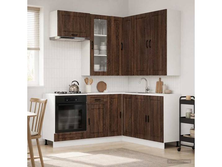 vidaXL Kücheneinheit PORTO 8 stk. Brauneiche Holzwerkstoff