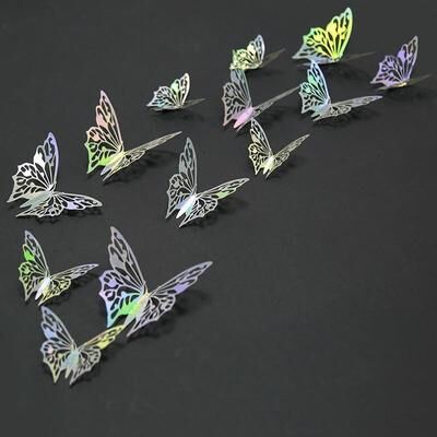 Uplift Essentials 3D Hollowed Out Mirror Butterfly Wall Stickers Wedding, Birthday & Home DIY Decor style 1