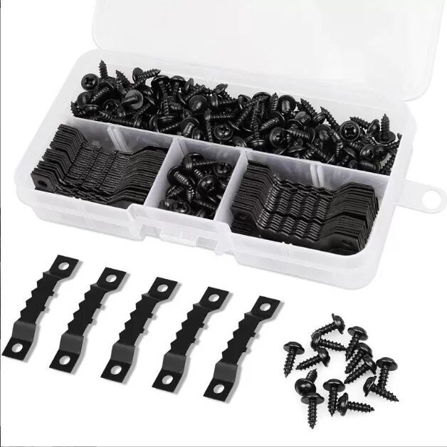 INF Kit de 100 crochets robustes en dents de scie pour tableaux