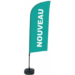 Showdown Displays Beachflag Alu Wind Komplett-Set Neu Türkis Französisch