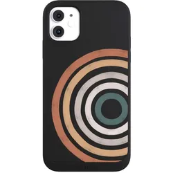 Nivocase Handyhülle für Apple iPhone 11 Hülle NIVOpure Case Schwarz Kreise Regenbogen Wasserfarbe (Apple iPhone 11), Smartphone Hülle, Mehrfarbig, Schwarz