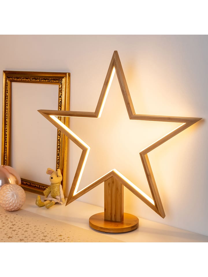Lotti LED-Dekoleuchte "Stern" in Hellbraun - (B)54 x (H)55 x (T)16 cm - onesize