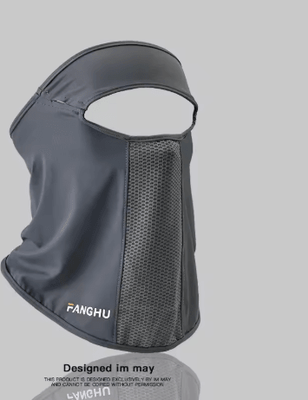 Inspire Picks Facial Gini Summer Sports Ear Cord Scarves Mask Neck Protection Anti UV Ice Silk Sunscreen Mask Face Veil With Eyeglass dark Gray