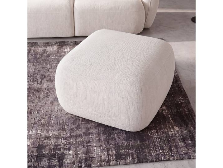 Beigefarbener Pouf für modulares Sofa