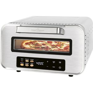 Proficook Pizzaofen PC-PO 1323, 2100 W, mit Pizzastein, 32 x 32 cm (B/T), silber
