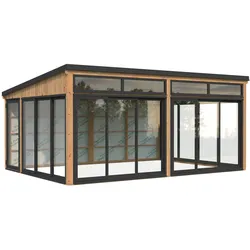 Palmako Glashaus Saga 23,3 m2 Slide braun tauchgrundiert