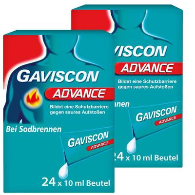 Gaviscon Advance Pfefferminz Suspension Sparset 2x24x10 ml