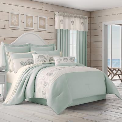 Water's Edge 4 Piece Comforter Set by Royal Court in Aqua (Size QUEEN)