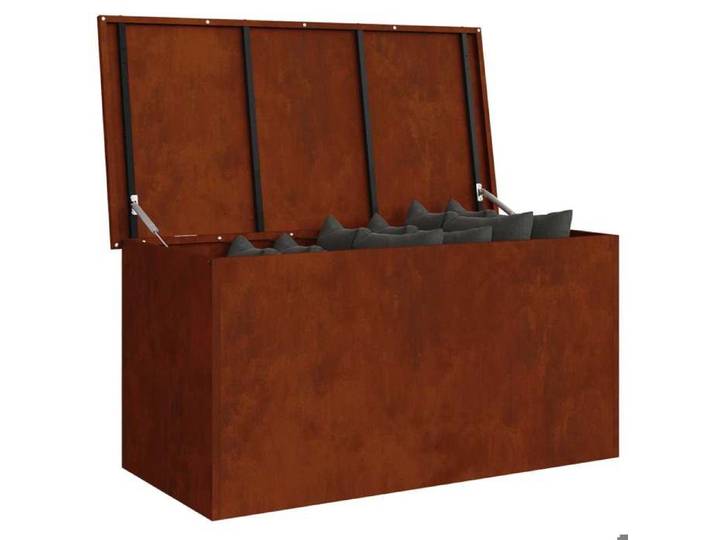 Soldes d'automne Marron Caisse de Rangement - Boîte de Rangement Extérieure Rouillé 100x50 5x50cm Acier 3564357418167