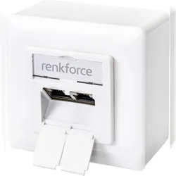 Renkforce Netzwerkdose Aufputz CAT 6 2 Port Reinweiß RF-4697900