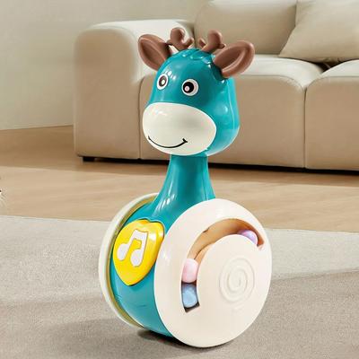 Inspire Curations Swinging Giraffe Toy For Kids Sensory Play & Early Learning Fun green