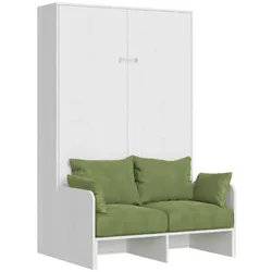 Itamoby Kentaro 140 cm französisches Klappbett für Doppelbett mit Sofa aus weißer Esche, grün