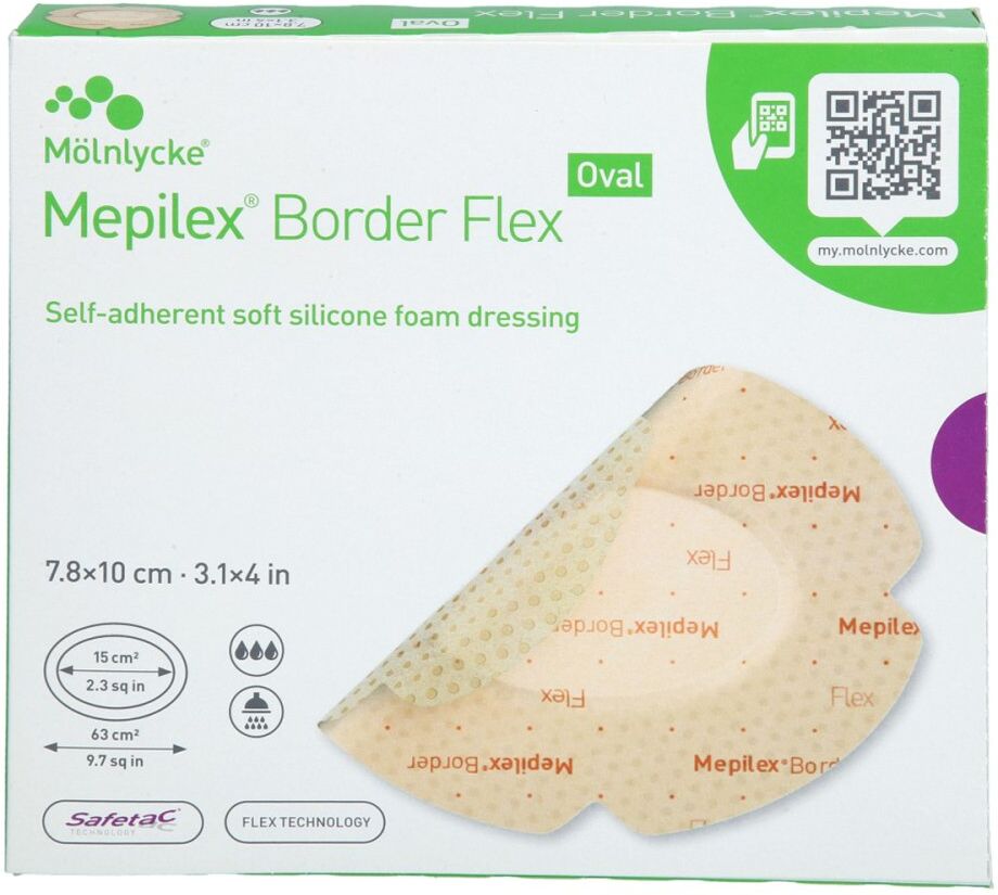 Mepilex Border Flex Schaumverb.haft.7,8x10 Cm Oval