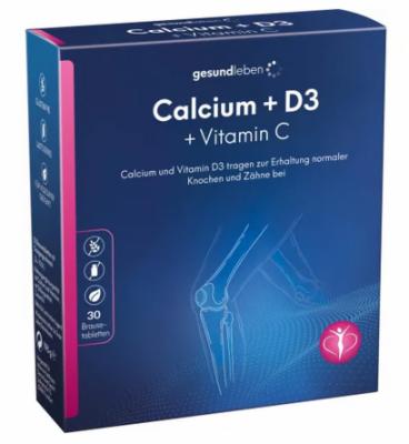 Alliance Healthcare Deutschland GmbH GESUND LEBEN Calcium 800 mg+D3+Vitamin C Br.-Tabl. 3X10 St 04984772