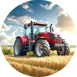Essbares Papier „Roter Traktor“, 19,5 cm
