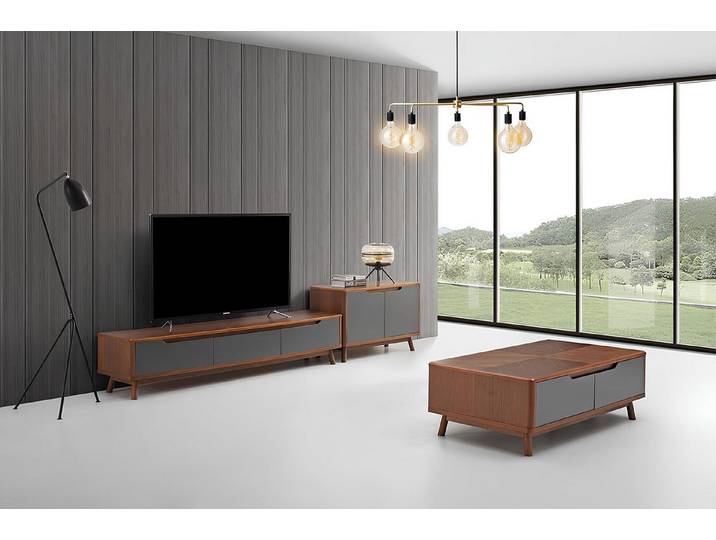 Xlmoebel TV-Schrank Moderne Wohnwand aus Holz mit Sideboard und Kommode (3-St., Sideboard + Kommode + Couchtisch) Hergestellt in Europa