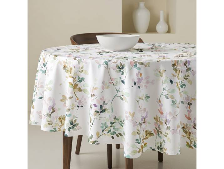 Nappe ronde anti-taches en coton Multicolore Diámetro 190