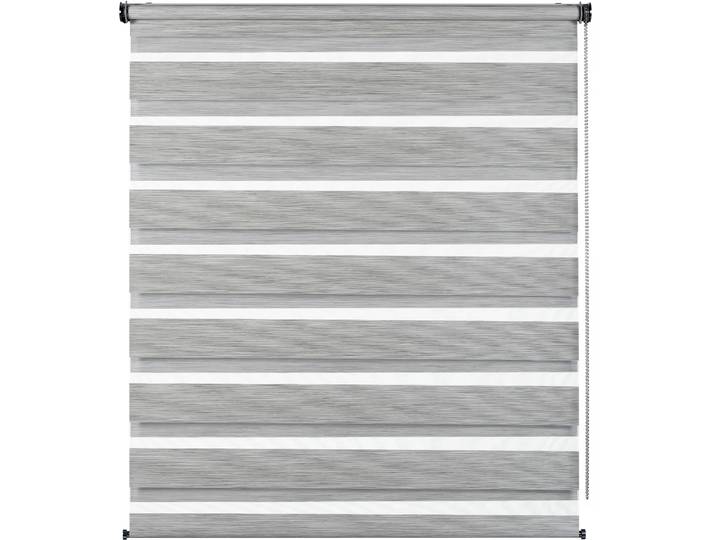 Doppelrollo GARDINIA de luxe , grau (grau, melange), B:160cm H:180cm, Polyester, Rollos, Doppelrollo, hochwertiges Gesamtkonzept mit silbernen Metallkomponenten