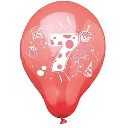 Papstar 72 Zahlenluftballons Ø 25 cm farbig sortiert 7