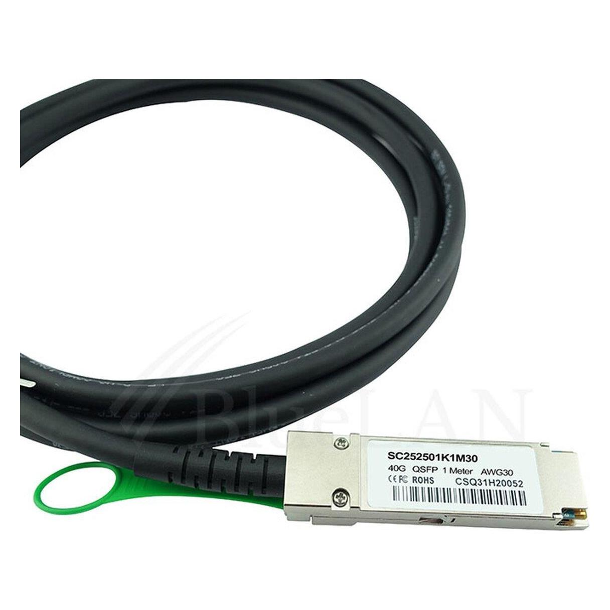 CBO Force10 CBL-QSFP-40GE-PASS-5M-F1 kompatibles BlueLAN DAC QSFP SC252501K5M28 (CBL-QSFP-40GE-PASS-5M-F1-BL)