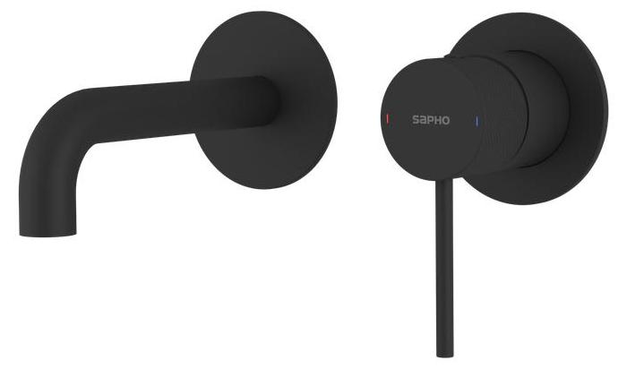 Sapho ULTRASAN 2-Element Waschbeckenarmatur, Auslauf 15cm, Schwarz matt