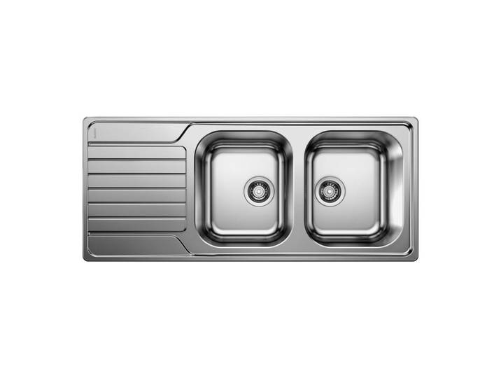 BLANCO évier 2 bacs + égouttoir BLANCODINAS 8 S 1328106 (Baignoires à droite - Acier Inox)