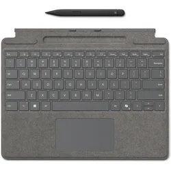 Microsoft Surface Pro Keyboard mit Slim Pen for business (DE, Docking), Tastatur, Grau