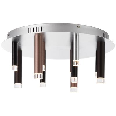 BRILLIANT Deckenleuchte "Cembalo", braun (braun, kaffee), 12, Ø 50,5cm H: 21,5cm, 1 Stk., Leuchten, LED Deckenlampe rund 12flg braun/Kaffee, Deckenleuchte