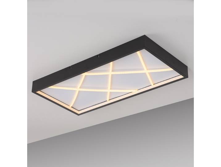Plafonnier LED 30 x 60cm Noir Fer, laqué PVC LED Module LED