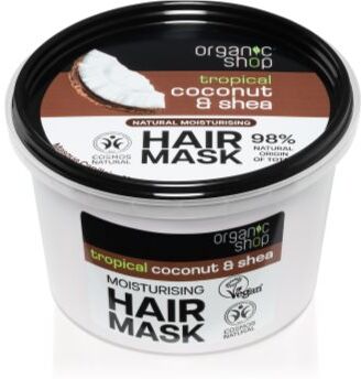 Organic Shop Natural Coconut & Shea máscara capilar intensiva com efeito hidratante 250 ml. Natural Coconut & Shea