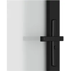 Zubehör Türbeschlag, Innentür 83x201,5 cm Schwarz Mattglas und Aluminium