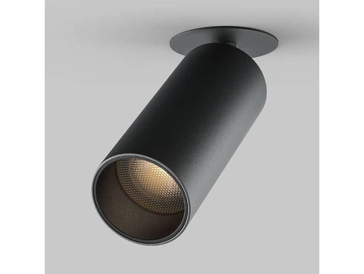 LED-Deckenleuchte Focus Ø 5cm Schwarz/Schwarz Aluminium LED LED-Platine