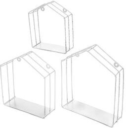 IH Casa Decor Metal House Shape Floating Shelves - White