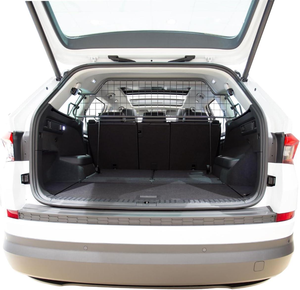 Hundegitter für Skoda Kodiaq 2016-2024 [Nicht geeignet für das 7-Sitzer-Modell.], fahrzeugspezifisches Trenngitter für den Kofferraum aus Stahl, passgenau für sicheren Hundetransport