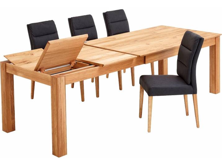 Esstisch RELITA Family , braun (eiche antik), B:160cm H:76cm T:100cm, Tische, Esstisch, mit Auszugsfunktion, Eiche geölt, massiv