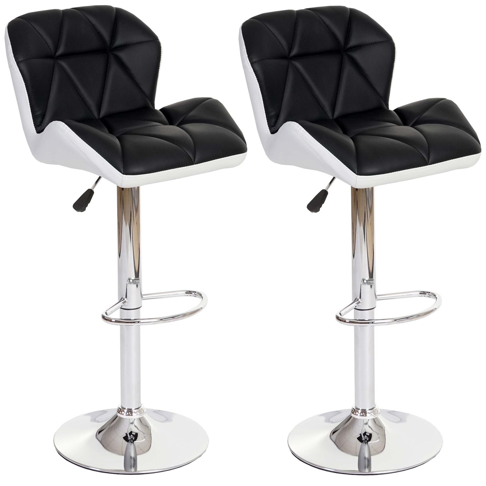 2er-Set Barhocker MCW-A92, Barstuhl Tresenhocker, höhenverstellbar Kunstleder ~ schwarz