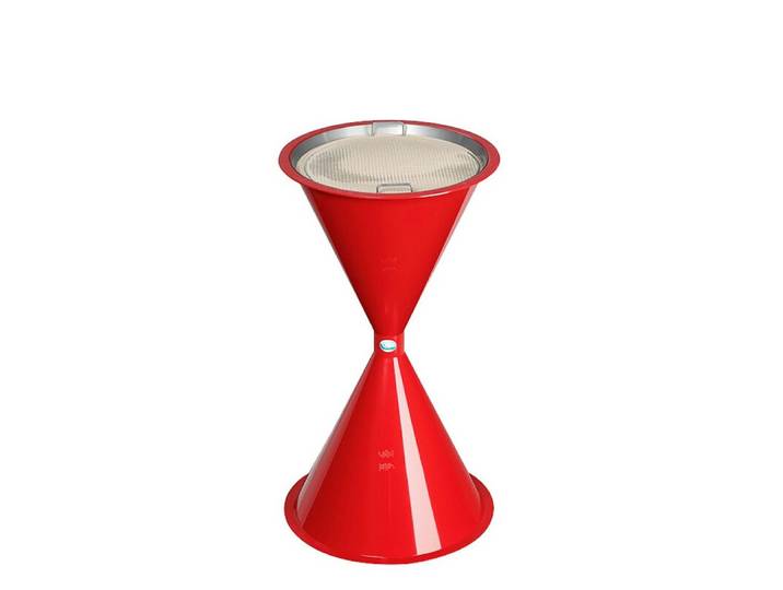 PROREGAL® Aschenbecher Standascher für Innen- Außenbereich 72x42x42cm Kunststoff Rot
